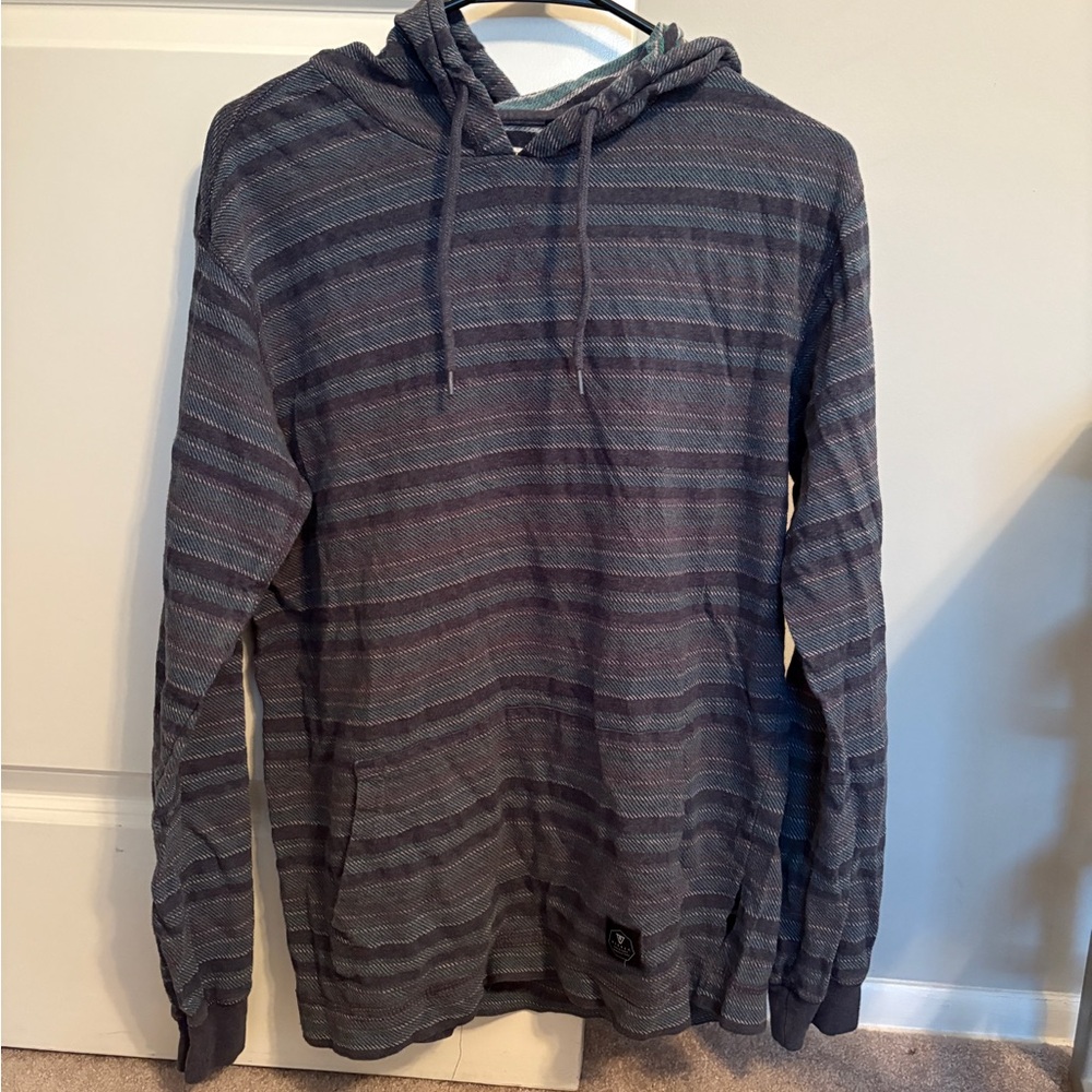 Striped Gray/Blue Hoodie Shirt